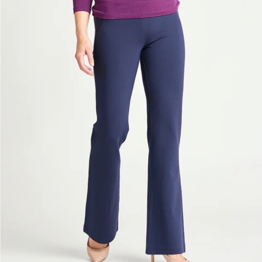 Betabrand Classic Navy Dress Pant/Yoga Pant-Bootcut, Size Small Petite